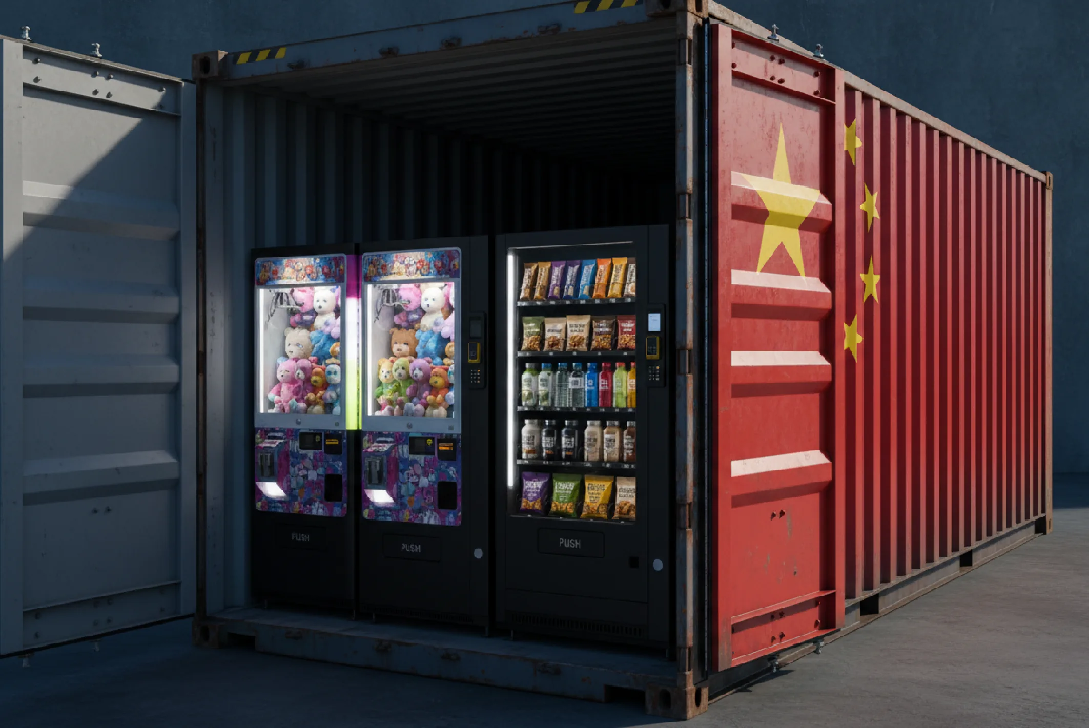 Comprar vending machine e grua da China: o que avaliar antes de importar